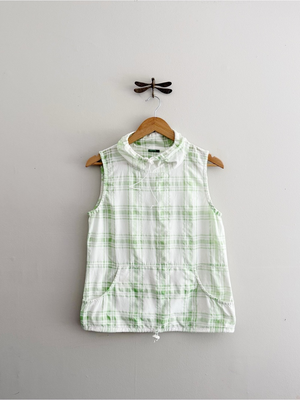 United Colors of Benetton Sleeveless Plaid Pullover Top Women’s Small